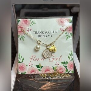 Letter ‘U’ Flower Girl Necklace